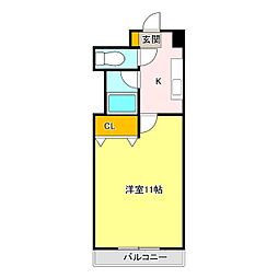 NARABU五番館 1Kの間取図画像