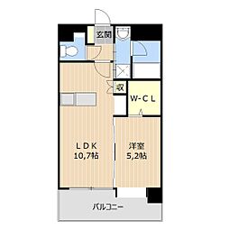ウォルトン長嶺 1LDKの間取図画像