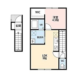 ラーク沼垂西 1LDKの間取図画像