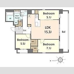 S-RESIDENCE大手門awesome 3LDKの間取図画像