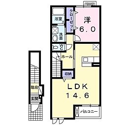 コンフォート八代 1LDKの間取図画像
