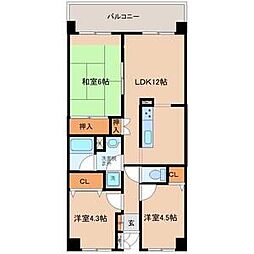 昭和マンション古川南 3LDKの間取図画像