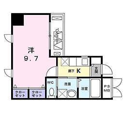 プリムローズ赤羽 1Kの間取図画像