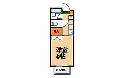 コーポK・K 1Kの間取図画像