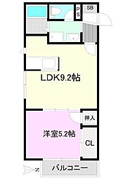 ブライト館下 1LDKの間取図画像