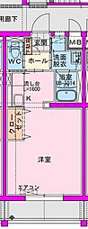 FUKUNASU EHIRAHIGASIMACHI ワンルームの間取図画像