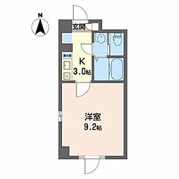 クレール池下 1Kの間取図画像