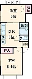 メゾン・ティーズ 2DKの間取図画像
