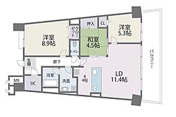 アイランドシティインフィニガーデンS棟 3LDKの間取図画像