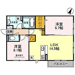 IZUMI金岡 2LDKの間取図画像