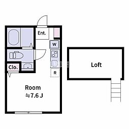 クレストコート希望ヶ丘 ワンルームの間取図画像