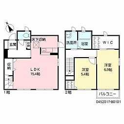 ディアス中嶋B 2LDKの間取図画像