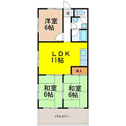 スカイコート鈴木 3LDKの間取図画像