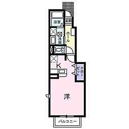 ヴォーネンフェルト 1Kの間取図画像