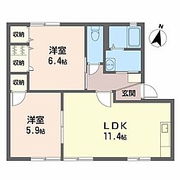 ディアスE.T.O 2LDKの間取図画像