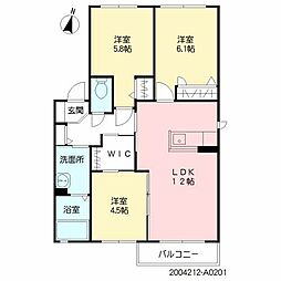 ローゼン 3LDKの間取図画像