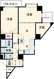 ライオンズマンション西明石 3DKの間取図画像
