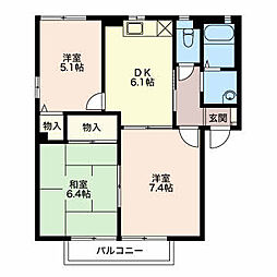 フレグランスやまとE 3DKの間取図画像