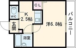 ドリームネオポリス北鴻池 1Kの間取図画像