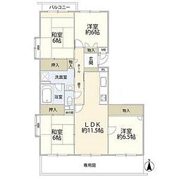 UR都市機構アーバンラフレ志賀13号棟 4LDKの間取図画像