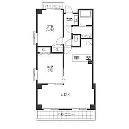 ソシア楠乃木 2LDKの間取図画像