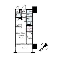 グランフォーレ博多駅東プレミア 1LDKの間取図画像