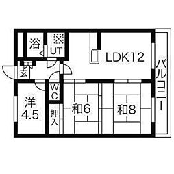 松屋南八木山 3LDKの間取図画像