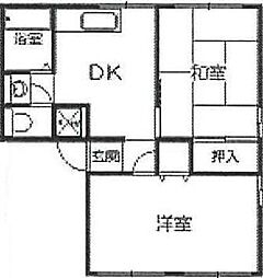 ガーデンヒルズ櫻井壱番館 2DKの間取図画像