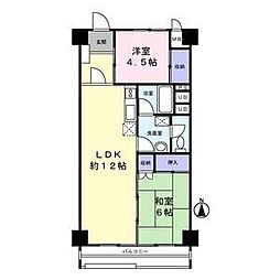 サニーコート東中野 2LDKの間取図画像