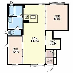 サンセールA 2LDKの間取図画像