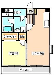 K・Tビル 1LDKの間取図画像