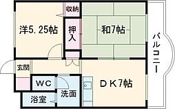 プラム・フラワーズ 2DKの間取図画像