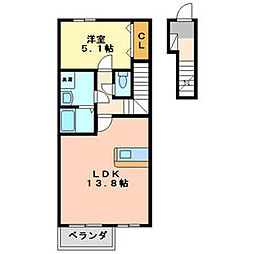 LEGAME絆 1LDKの間取図画像