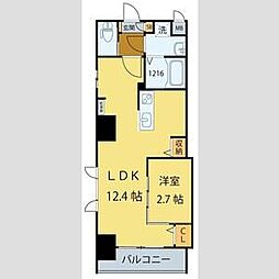 シエルエックス 1LDKの間取図画像