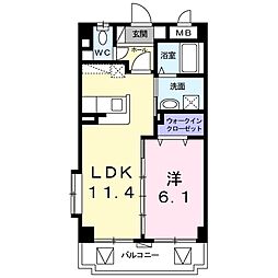 桜エターナル 1LDKの間取図画像