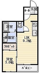 る・ぽーる1 1LDKの間取図画像