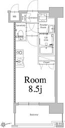 エンクレスト天神LIFE ワンルームの間取図画像