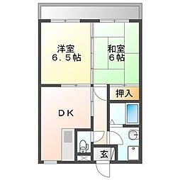 ピアレージュ剣之宇都 2DKの間取図画像
