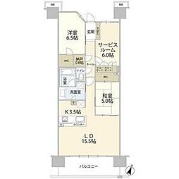 レーベン千葉ニュータウン中央ザプレミアム 2SLDKの間取図画像