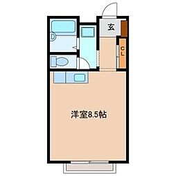 レオパレス大仲 ワンルームの間取図画像