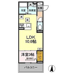 Grace Sea 1LDKの間取図画像