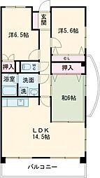 メゾンふだば 3LDKの間取図画像