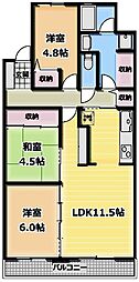 ラポール観山 3LDKの間取図画像