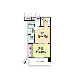 レジディア天神 1LDKの間取図画像