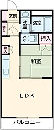 高砂ハイツ石原 1LDKの間取図画像