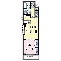 リッシュ メゾン 1LDKの間取図画像