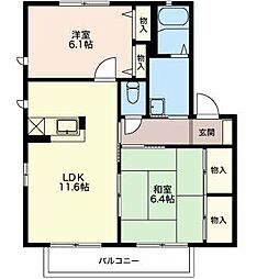 グランシャリオA 2LDKの間取図画像