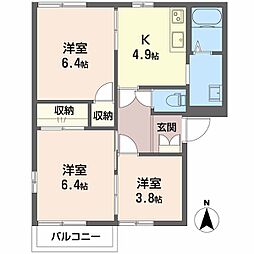 スリーゼiオブラC 3Kの間取図画像