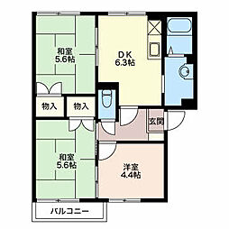 フレグランス府中A 3DKの間取図画像