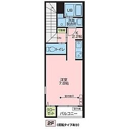 WBR(ダブリュービーアール) 1Kの間取図画像